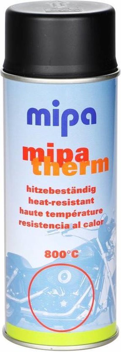 MIPA Hittebestendige Verf Zwart spuitbus 400ml