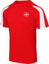 FitProWear Sportshirt Contrast Cool Rood/Wit Heren Maat XXL - Korte Mouw - Sportkleding - Trainingskleding - Polyester - Shirt