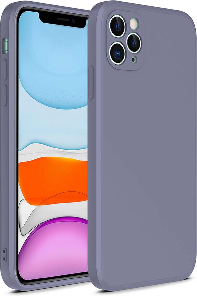 Smartphonica iPhone 11 Pro siliconen hoesje met zachte binnenkant - Paars Grijs / Back Cover