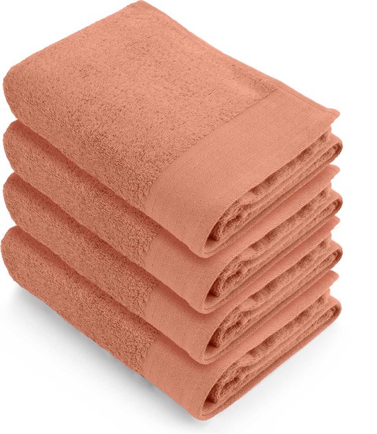 Walra handdoeken 60x110 Soft Cotton - 4-delig - Badhanddoeken 550 g/m² - 100% Katoen - Handdoekenset Terra