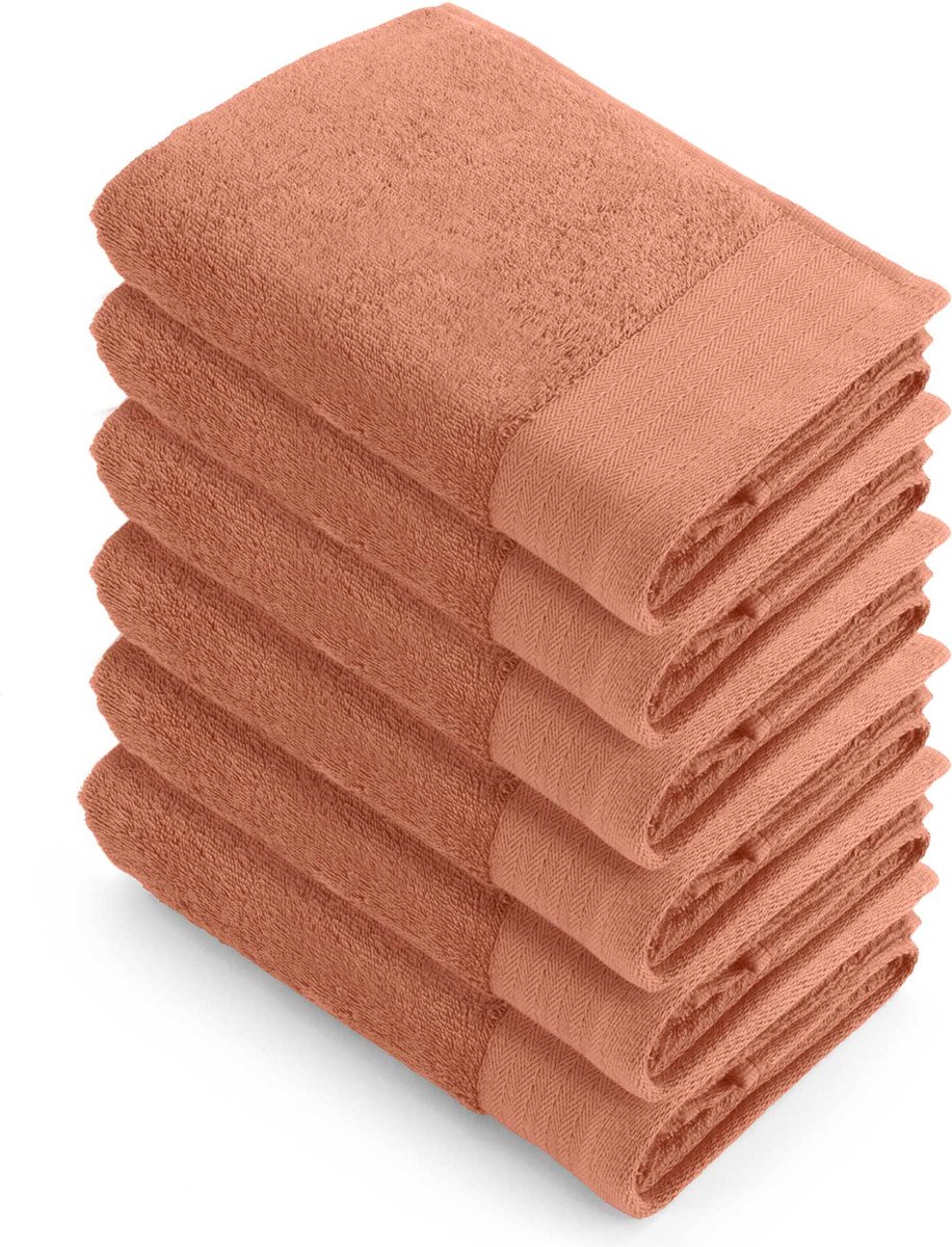 Walra handdoeken 50x100 Soft Cotton - 6-delig - Badhanddoeken 550 g/m² - 100% Katoen - Handdoekenset Terra