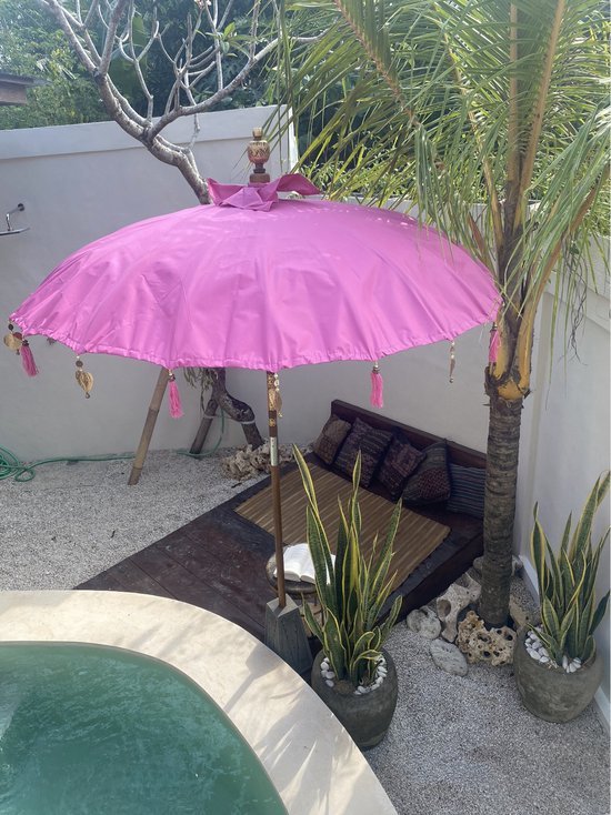 Elektrisch nikkel vleugel Ombrella Parasols™️ | From Bali with love ♡ | 3 meter breed x 2.5 meter hoog  | Roze |... | bol.com