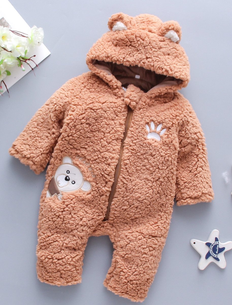 Budino® Baby Onesie - Baby Romper - Baby Pyjama - Baby Pakje - Baby Verkleedkleding - Carnavalskleding - Dier - Dear Beer - Wit — afbeelding 8