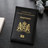 SY Goods - Zwarte Kunstleren Paspoorthouder - Paspoort Hoesje - Cover - Nederland