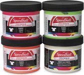 Speedball Screen Printing Fabric Ink - Textielverf - voor Zeefdrukken - set van 3 neon kleuren + glow in the dark