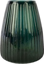 XLBoom Dim Stripe Medium Vaas - Glas - Voor Binnen - Groen - 17,5×17,5×23cm