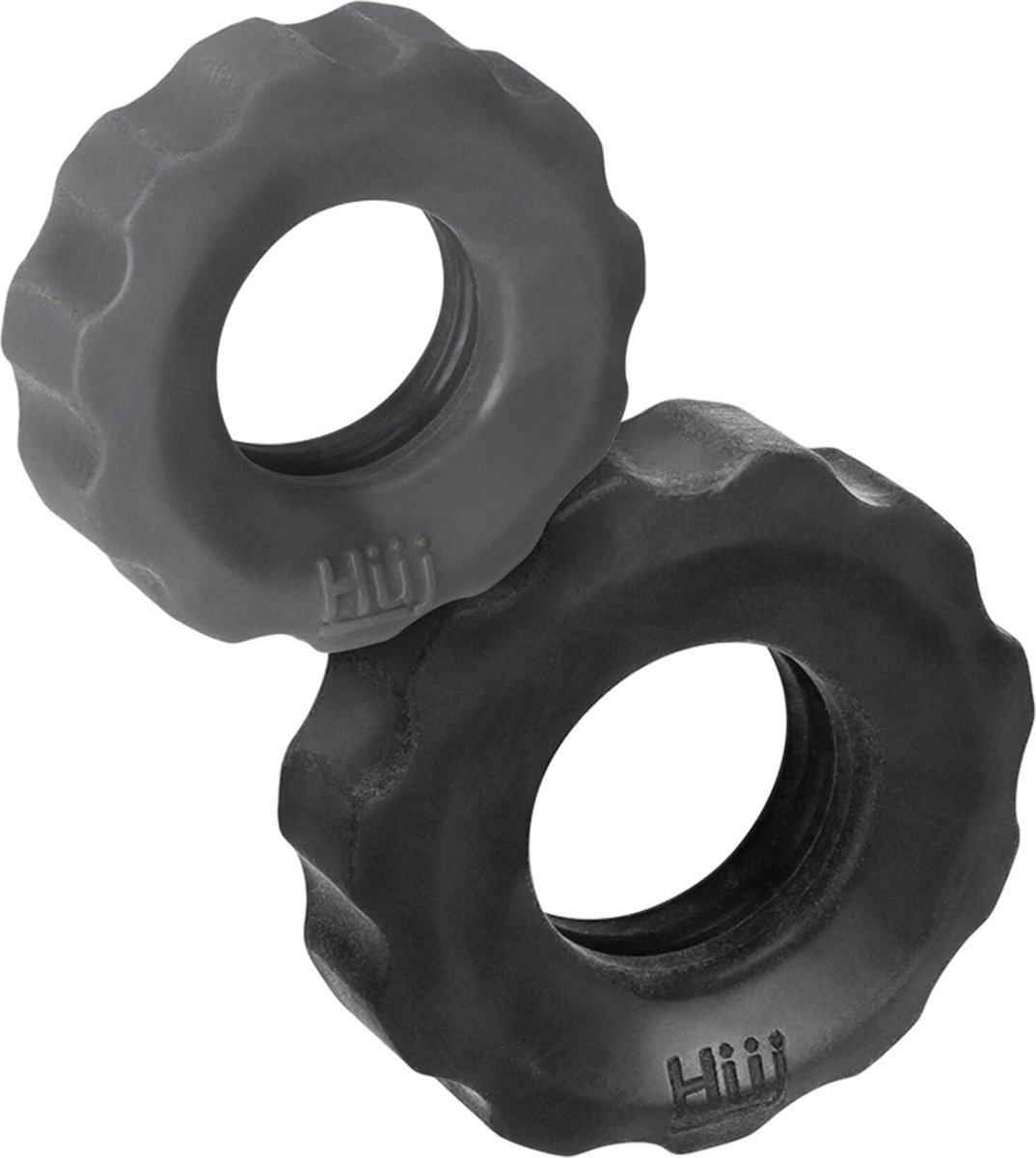 Hünkyjunk - Cog Ring - Set 2 Cockringen - Zwart/Grijs