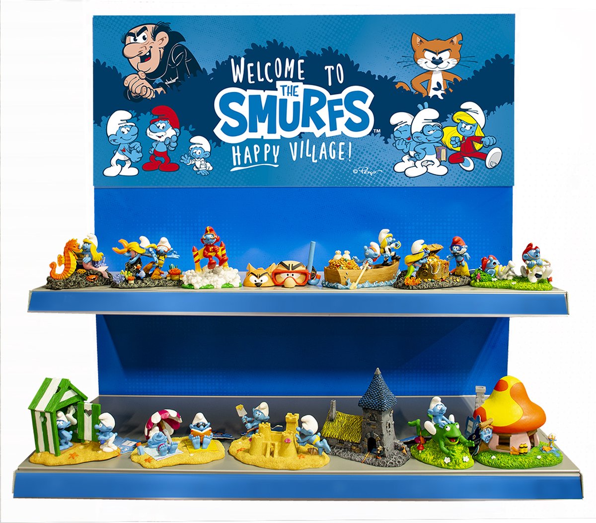 aqua della - smurfen aquariumdecoratie - budgetpack - 13 verschillende figuren (willekeurig geselecteerd)