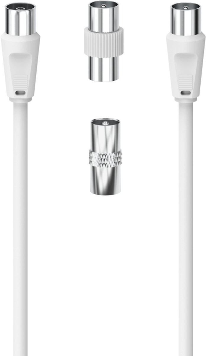 Hama Antenne-aansluitset, antennekabel, 2 m, 2 coaxiale adapter, 3-delig