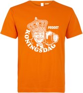 T-shirt Photo Willy cheers | Vêtement pour fête du roi | Chemise Oranje homme | Orange | taille L.