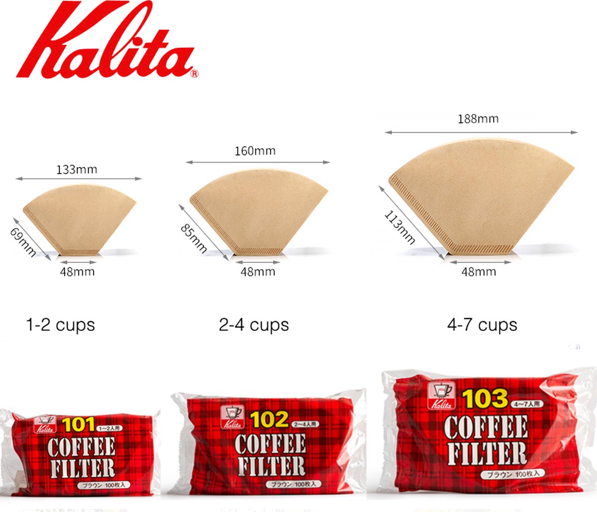 Kalita 101 paper filters (100 stuks) made in Japan