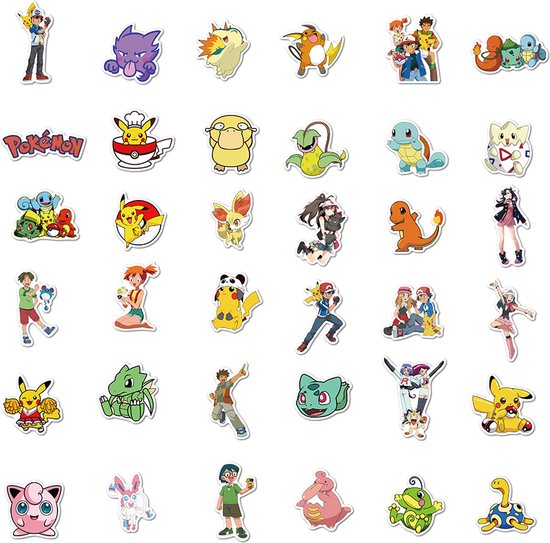 Autocollants Pokémon - set 50 pièces - Autocollants - Autocollants pour  Kinder