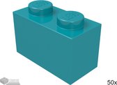 LEGO Bouwsteen 1 x 2, 3004 Donker Turquoise 50 stuks