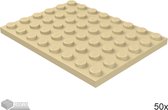 LEGO Plaat 6x8, 3036 Tan 50 stuks