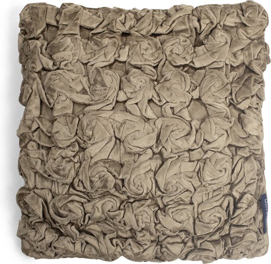 Fluwelen Kussen Smock Taupe (30 x 30 cm)