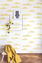 roomblush - Behang Sweet Clouds - Geel - Vliesbehang - 200cm x 285cm