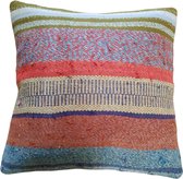 Echt Vintage Kelim kussenhoes-40x40-Handgemaakt-authentiek