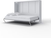 Maxima House - INVENTO 04 Elegance - Horizontaal Vouwbed - Logeerbed - Opklapbed - Bedkast - Wit / Hoogglans Grijs - 200x140 cm