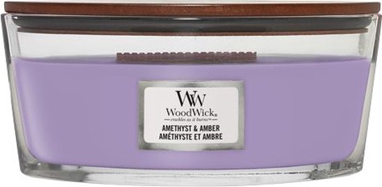 WoodWick Heartwick Ellipse Geurkaars - Amethyst & Amber