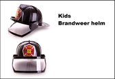 Kids Brandweerhelm met vizier zwart  - Brand redding speelgoed hoofdeksel thema feest party verjaardag