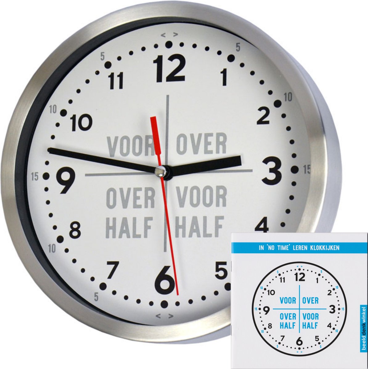 Jones Clocks® Kids wandklok | Kleine moderne kinderdagverblijf klok | 25cm | Lichtblauw | Kleurrijke wijzerplaat om te leren klokkijken Jones Clocks® Kids wandklok | Kleine moderne kinderdagverblijf klok | 25cm | Lichtblauw | Kleurrijke wijzerplaat om te leren klokkijken