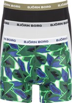 Björn Borg boxershorts Essential (3-pack) - heren boxers normale lengte - wit - zwart en print -  Maat: XXL