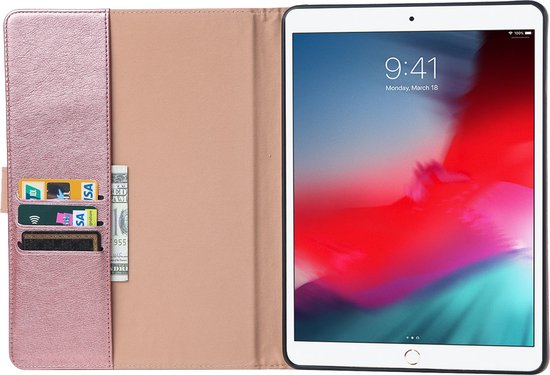Luxe Tablet Hoes Geschikt voor iPad Hoes 5e, 6e, Air 1e, Air 2e Generatie - 9.7 inch (2017/2018) - Roze Goud