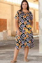 HASVEL-Groote maat A-symmetrischjurk-Met patroon jurk- Maat 3XL- Casual jurk- HASVEL-Plus Size A-symmetricdress-Patterned dress-Size 3XL-casual dress