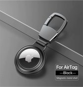 Apple AirTag Sleutelhanger Metalen Case met Magnetische Sluiting zwart