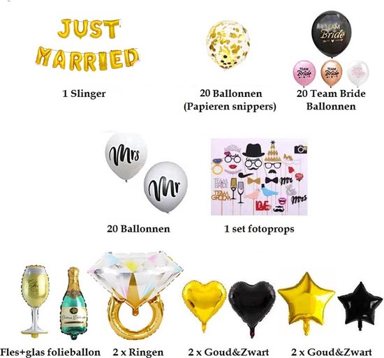 Just Married Decoration,Guirlande Just Married Ballon,Decoration