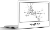 Laptop sticker - 17.3 inch - Mallorca - Stadskaart - Zwart Wit - 40x30cm - Laptopstickers - Laptop skin - Cover