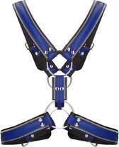 Z Series Scottish Harness - Leather - Black/Blue - L/XL - Maat L/XL - Bondage Toys