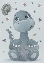 Tapis pour enfants à poil ras Motif de Dino bébé dinosaure Bleu