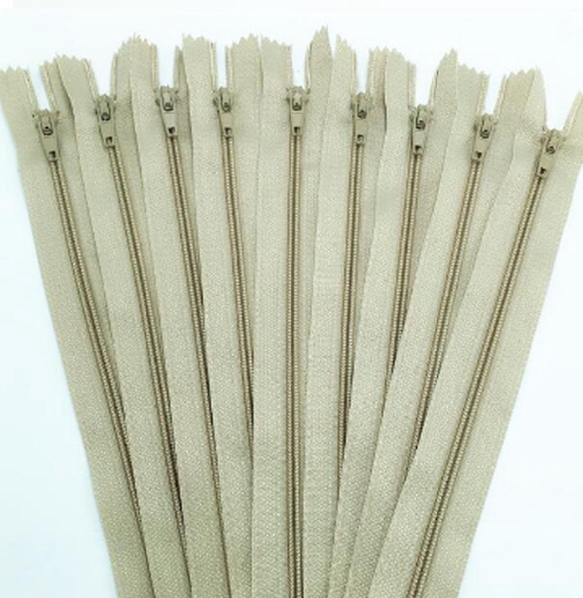 Close end rits - 25 cm - beige 2 ritsen