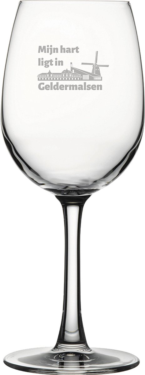 Gegraveerde witte wijnglas 36cl Geldermalsen