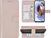 Hoesje Motorola Moto G31 - Bookcase - Hoesje Motorola Moto G41 - Pu Leder Wallet Book Case Rose Goud Cover