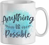 Anything is possible' blauw| Cadeau| cadeau voor haar| cadeau voor hem | Beker 31 CL