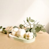 Ella Green - Decoratie kaarsen - Set van 3 - Figuurkaars - Bubble - Knot - Geometrisch - Soja wax - Vegan