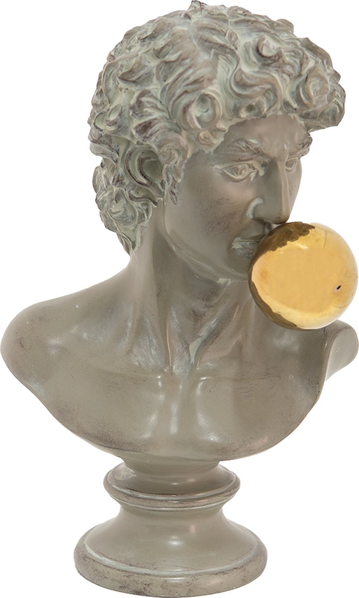 Clayre & Eef Buste Man 21x16x34 cm Grijs Polyresin