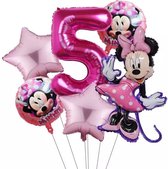 Disney  Minnie Mouse Party 6 stuks Ballonnen 32 Inch Nummer Opblaasbare Folie Ballon , Nummer 5