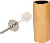 Toiletborstel bruin met houder van bamboe 37 cm - Wc-borstels