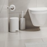 Zone Denmark Rim toiletborstel - Aluminium (poedercoating) - D 10 cm - H 39 cm - wit - vrijstaand