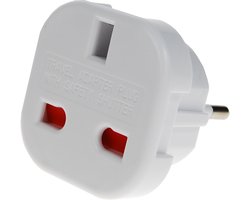 Reisstekker LET OP!! UK stekker naar EU stekker - Traveladapter - Wit Reis stekker