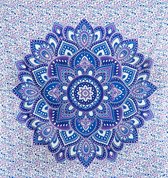 Prachtig paars blauw Sankalpa® Mandala doek katoen – Bedsprei – Strandlaken - Picknickkleed - Muurdecoratie - Wanddecoratie