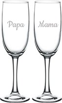 Gegraveerde Champagneglas 16,5cl Mama & Papa