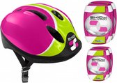 fiets-/skatehelm met bescherming meisjes roze 52-56 cm