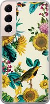 Samsung S22 hoesje siliconen - Zonnebloemen / Bloemen | Samsung Galaxy S22 case | geel | TPU backcover transparant