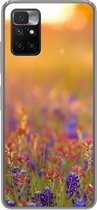 Coque Xiaomi Redmi 10 - Fleurs - Or - Soleil - Coque de téléphone en Siliconen