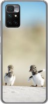 Geschikt voor Xiaomi Redmi 10 hoesje - Jongen - Zand - Vogels - Siliconen Telefoonhoesje