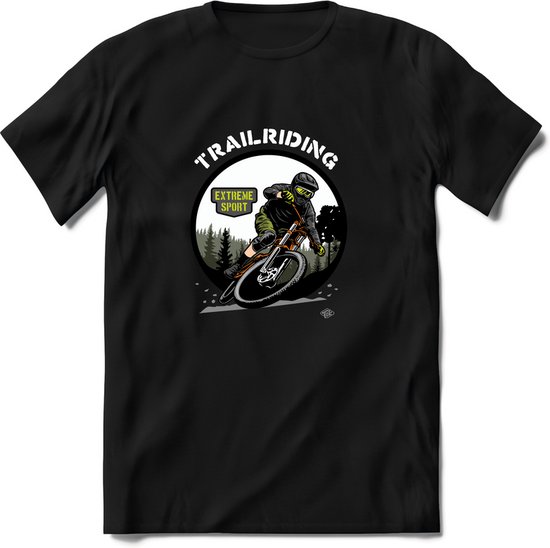 Trailriding T-Shirt | Mountainbike Fiets Kleding | Dames / Heren / Unisex MTB shirt | Grappig Verjaardag Cadeau | Maat XXL